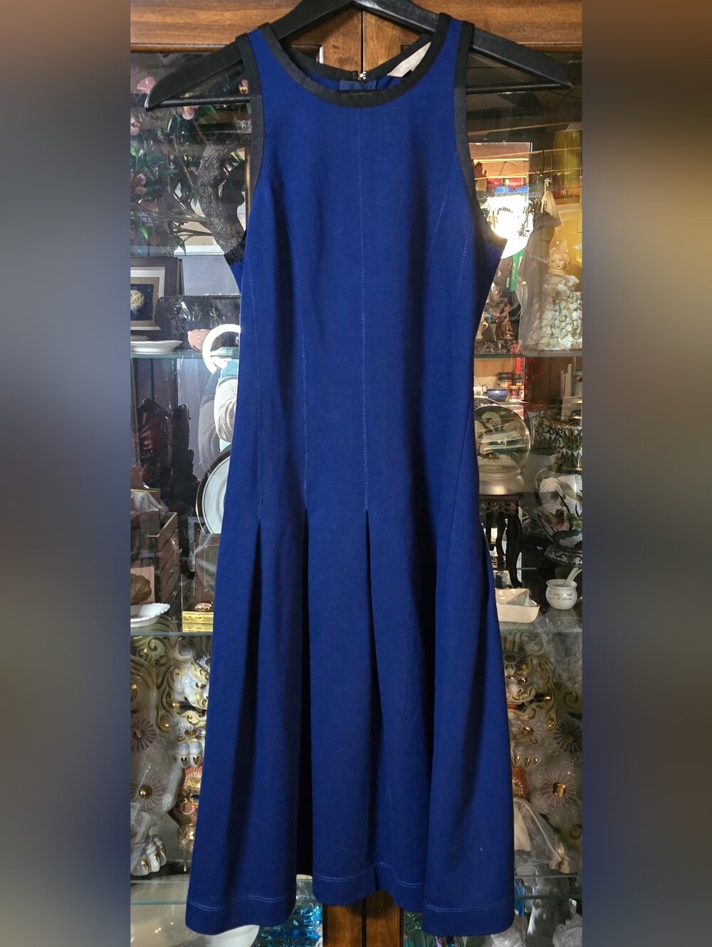 Banana Republic Royal Blue Pleated Fit & Flare Dress